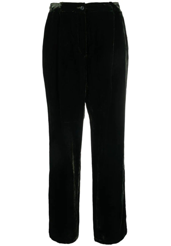 Valentino Pre-Owned raka sammetsbyxor från 1980-talet - Grön