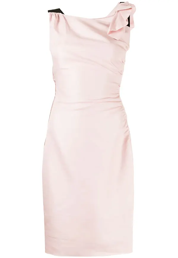 Valentino Pre-Owned sidenklänning med volangdetalj - Rosa