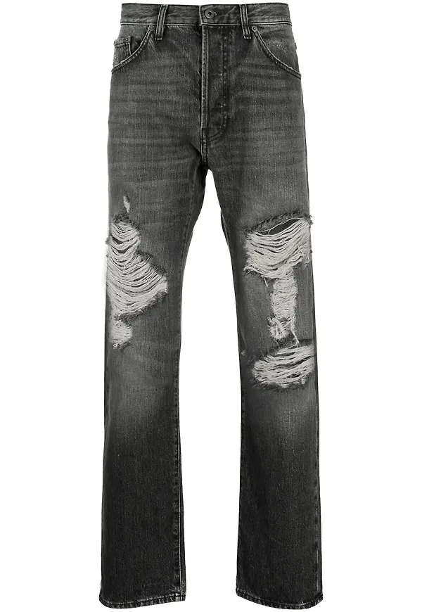 Valentino raka jeans med slitning - Grå