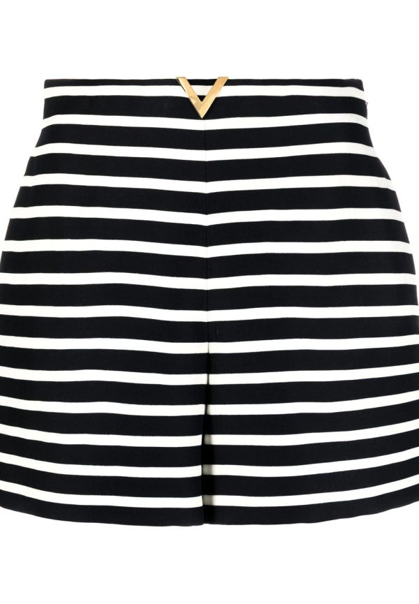 Valentino randiga finshorts med logotyp - Blå