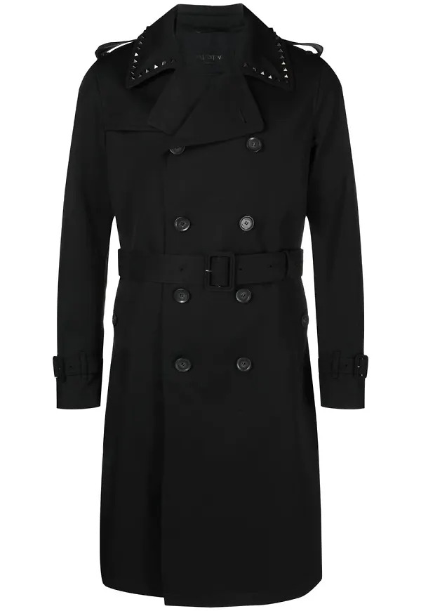 Valentino Rockstud dubbelknäppt trenchcoat - Svart