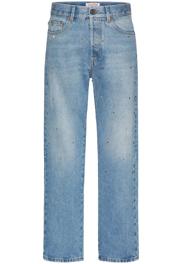 Valentino Rockstud Spike straight-jeans - Blå