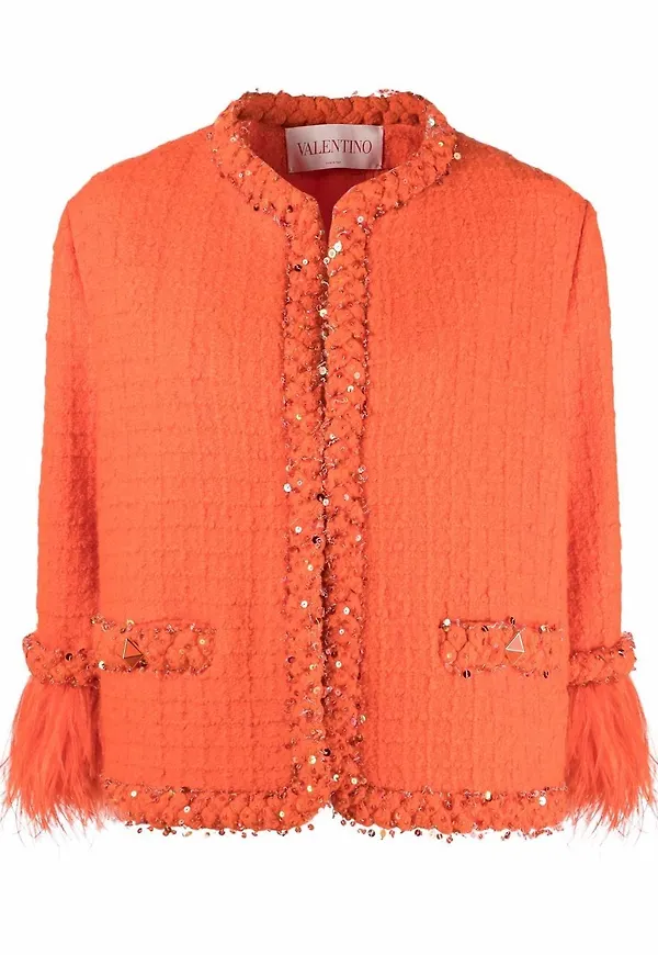 Valentino Rockstud tweedjacka - Orange