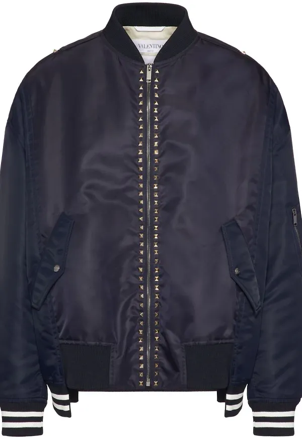 Valentino Rockstud Untitled bomberjacka - Blå