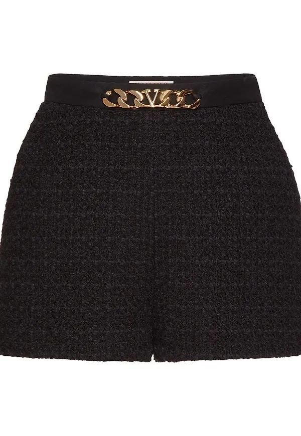 Valentino shorts med kedjekant - Svart
