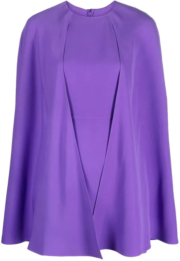Valentino sidenklänning med cape-stil - Lila