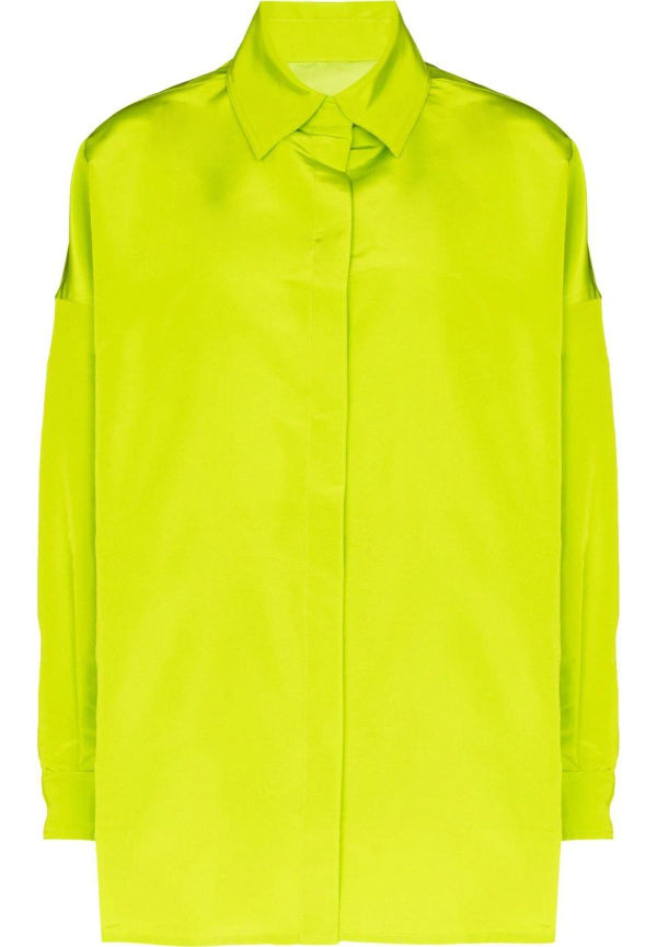 Valentino sidenskjorta i oversize-modell - Grön