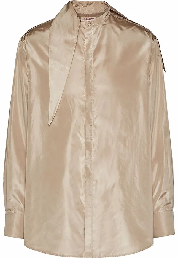 Valentino skjorta med satinfinish - Neutral