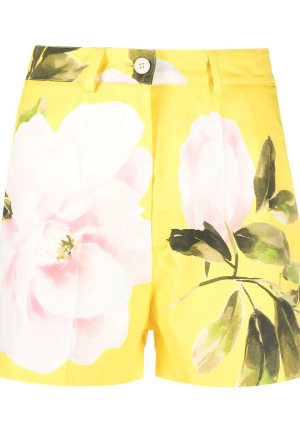 Valentino skräddade blommiga shorts - Gul