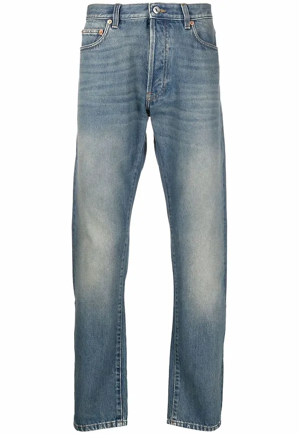 Valentino stentvättade straight-jeans - Blå