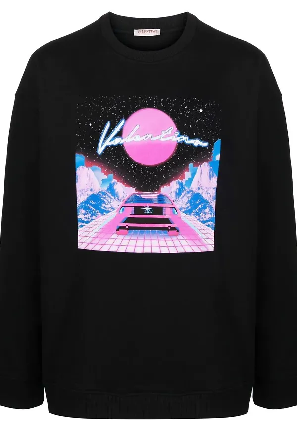 Valentino sweatshirt med grafiskt tryck - Svart