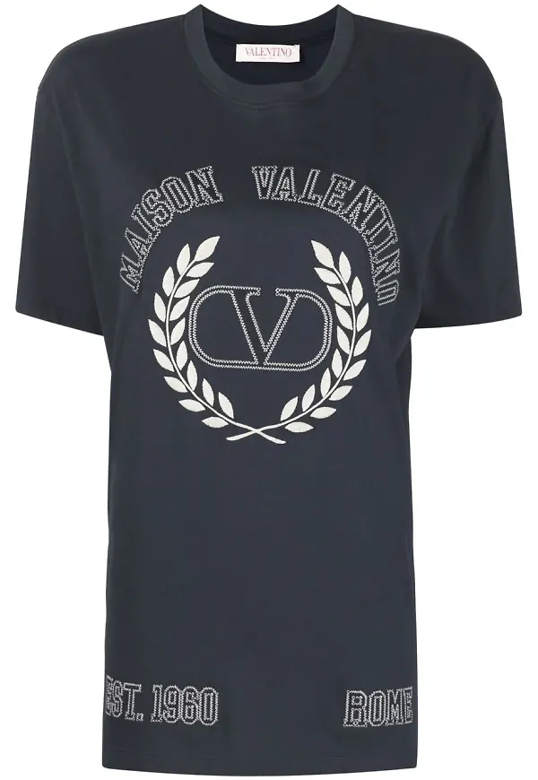 Valentino t-shirt med broderad logotyp - Blå