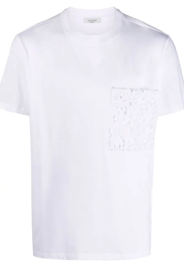 Valentino t-shirt med ficka - Vit