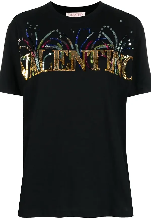 Valentino t-shirt med paljetter - Svart