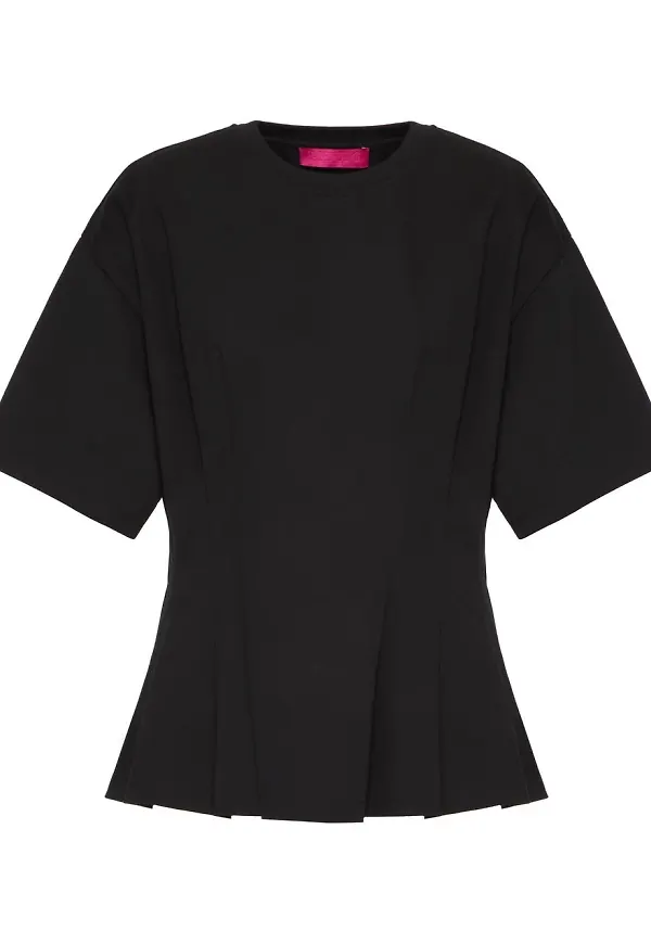Valentino t-shirt med plisserad detalj - Svart