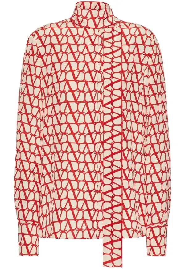 Valentino Toile Iconographe blus - Röd