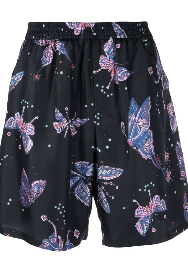 Valentino träningsshorts med fjärilstryck - Blå