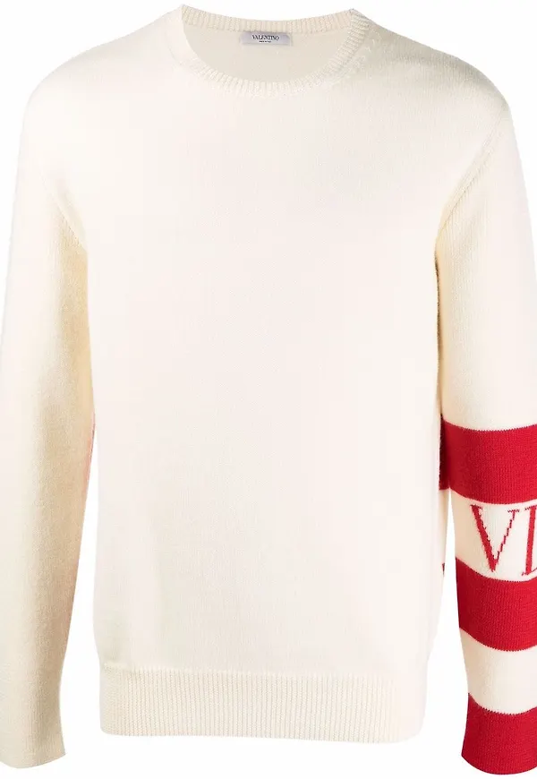 Valentino tröja med randdetalj - Neutral