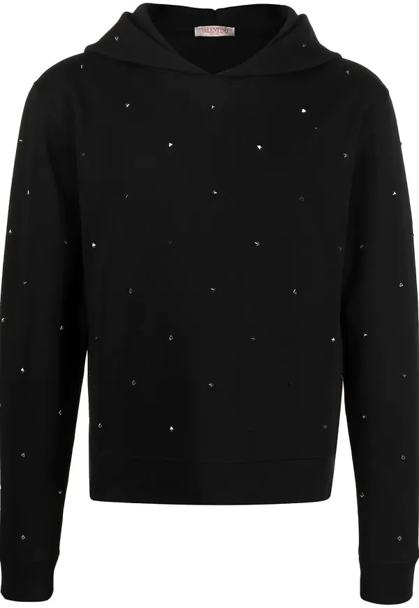 Valentino utsmyckad hoodie - Svart