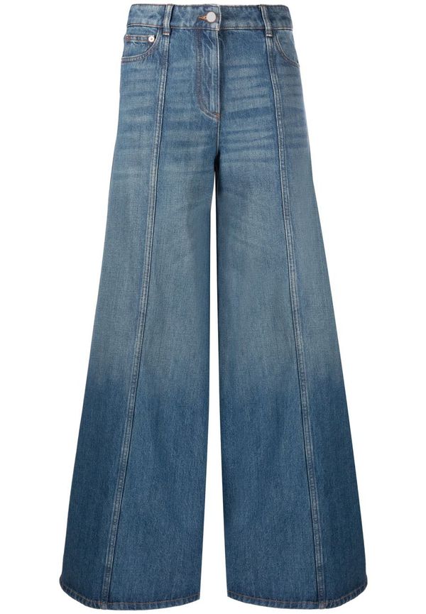 Valentino utsvängda jeans med vida ben - Blå