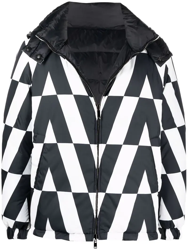 Valentino vadderad jacka med monogram - Svart