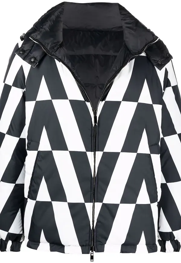 Valentino vadderad jacka med monogram - Svart