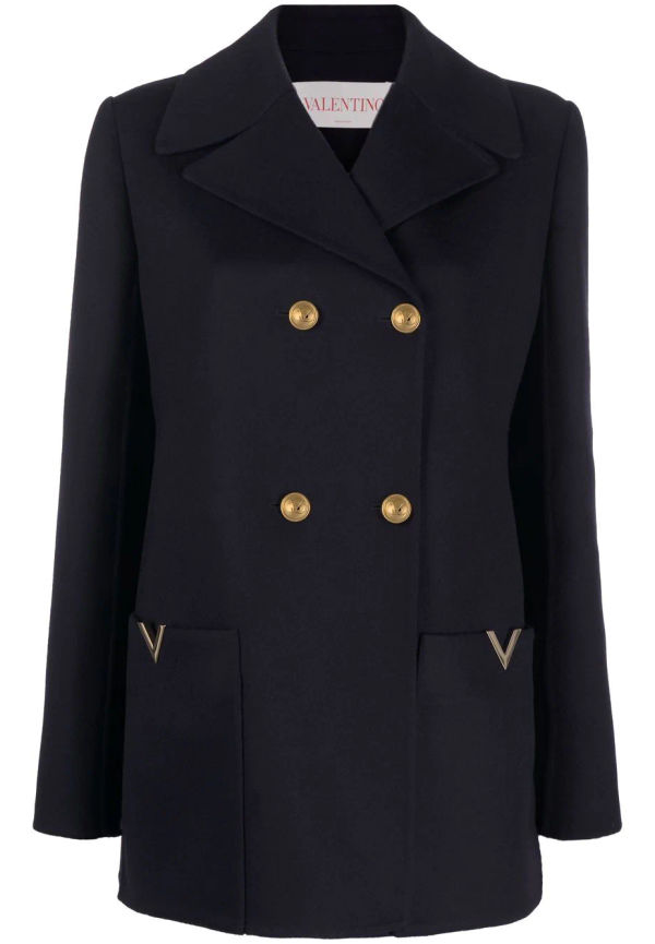 Valentino VGOLD dubbelknäppt blazer - Blå