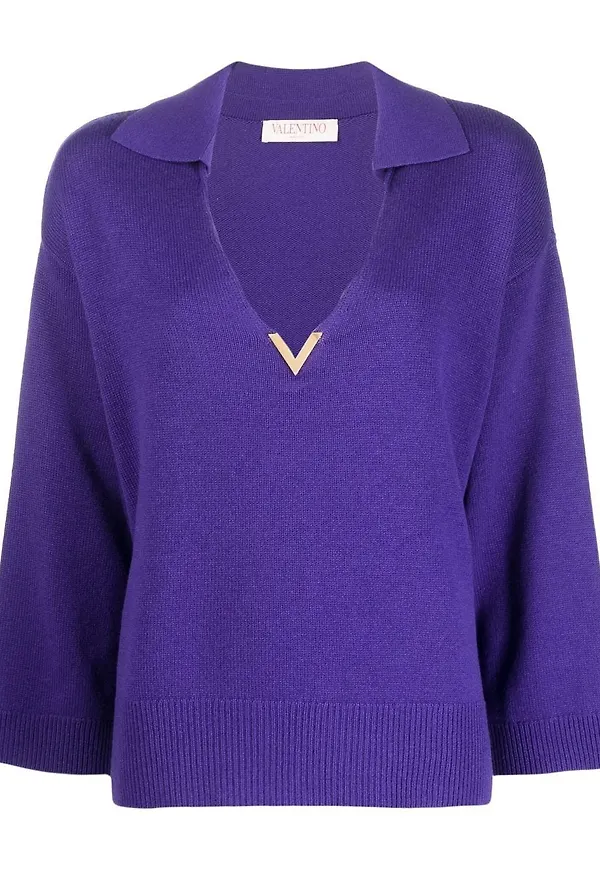 Valentino VGold kashmirtröja - Lila
