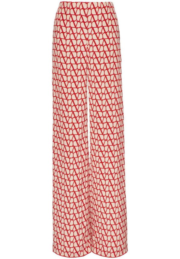 Valentino VLOGO byxor i crêpe de chine - Röd