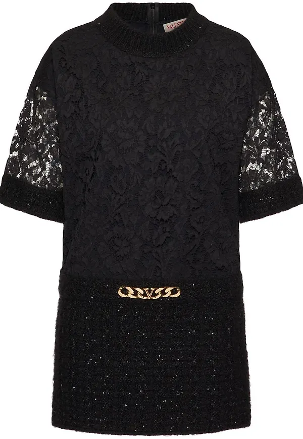 Valentino VLogo Chain klänning - Svart