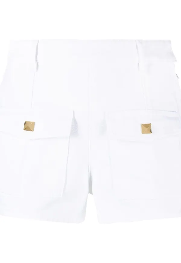 Valentino VLOGO jeansshorts med nitar - Vit