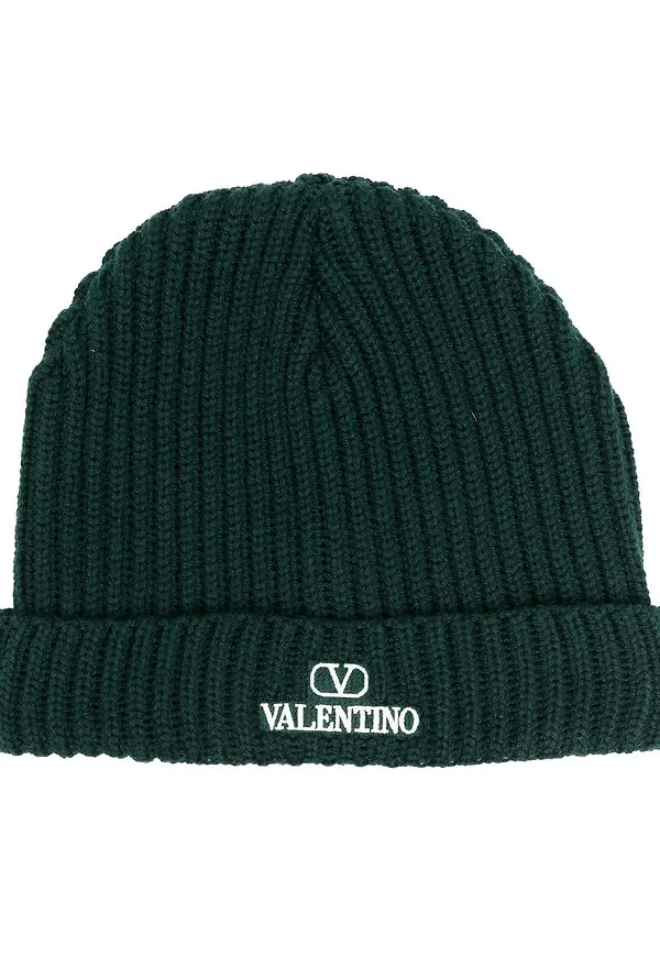 Valentino VLogo ribbad mössa - Grön