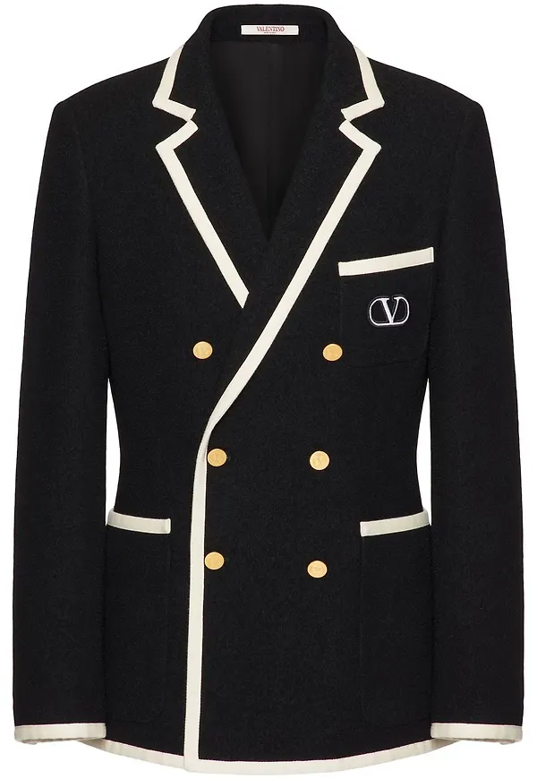 Valentino VLogo Signature dubbelknäppt blazer - Svart