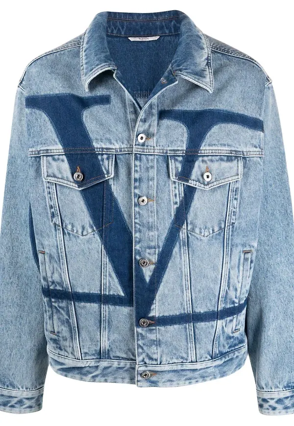 Valentino VLogo Signature jeansjacka - Blå