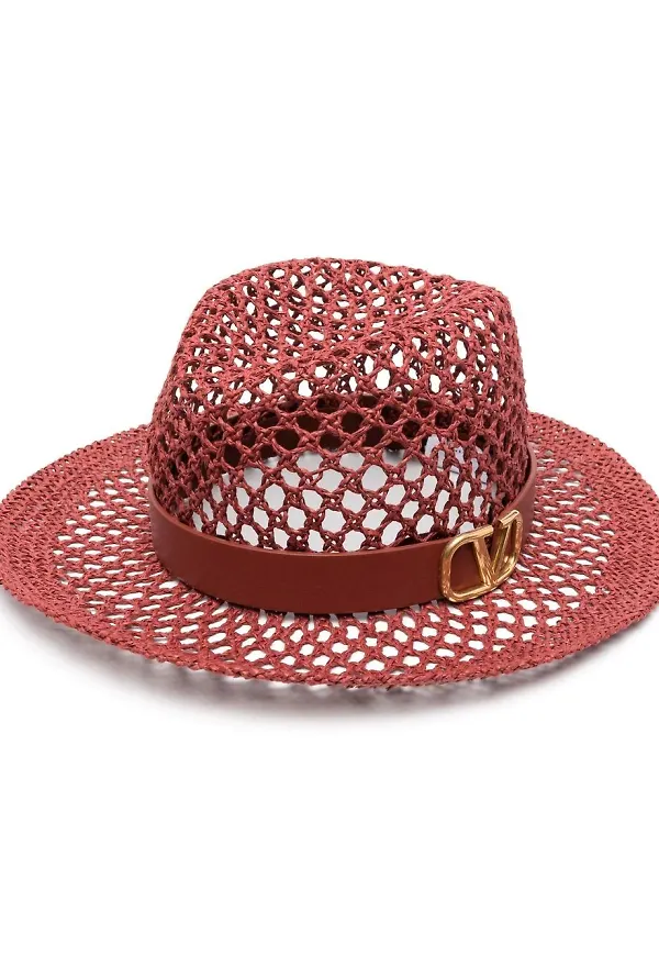 Valentino VLOGO Signature vävd hatt - Röd