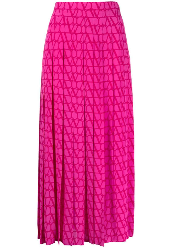 Valentino VLogo silk skirt - Rosa