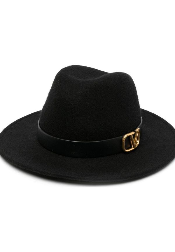 Valentino VLogo wool felt fedora hat - Svart
