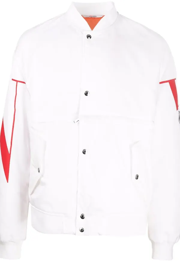 Valentino VLTN bomberjacka med tryck - Vit