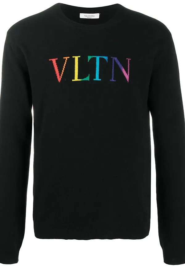 Valentino VLTN intarsiastickad tröja - Svart