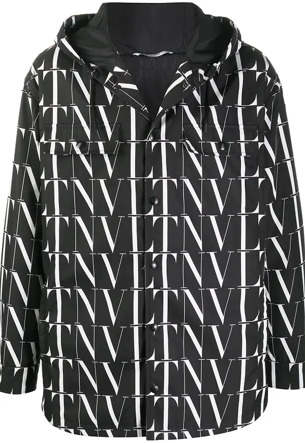Valentino VLTN mönstrad huvjacka - Svart