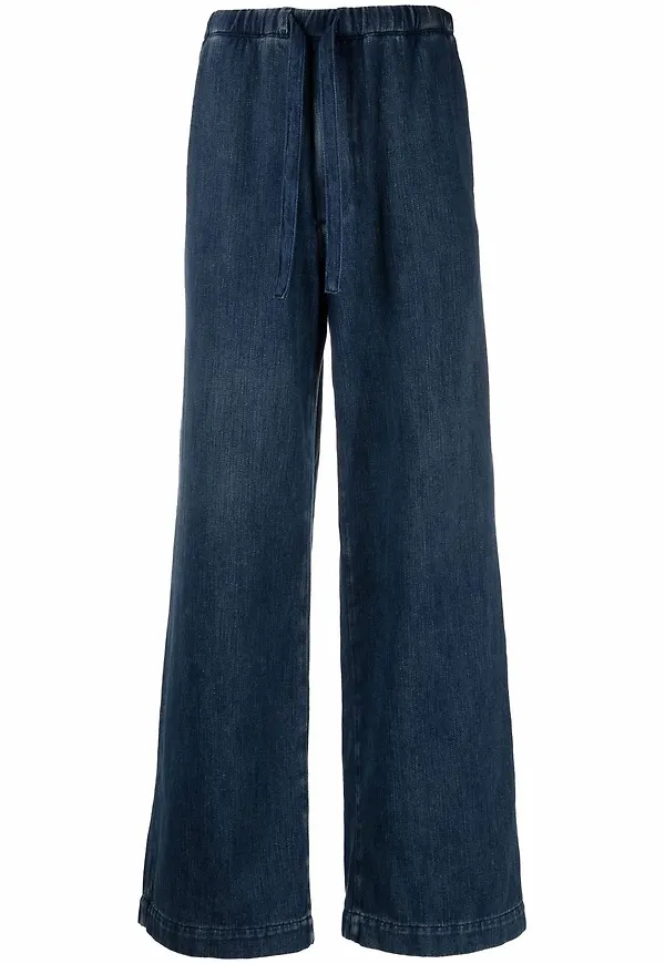 Valentino wide leg-jeans med dragsko - Blå