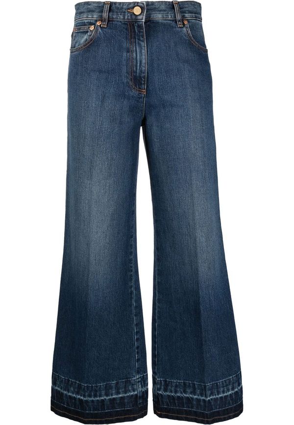 Valentino wide leg-jeans med hög midja - Blå