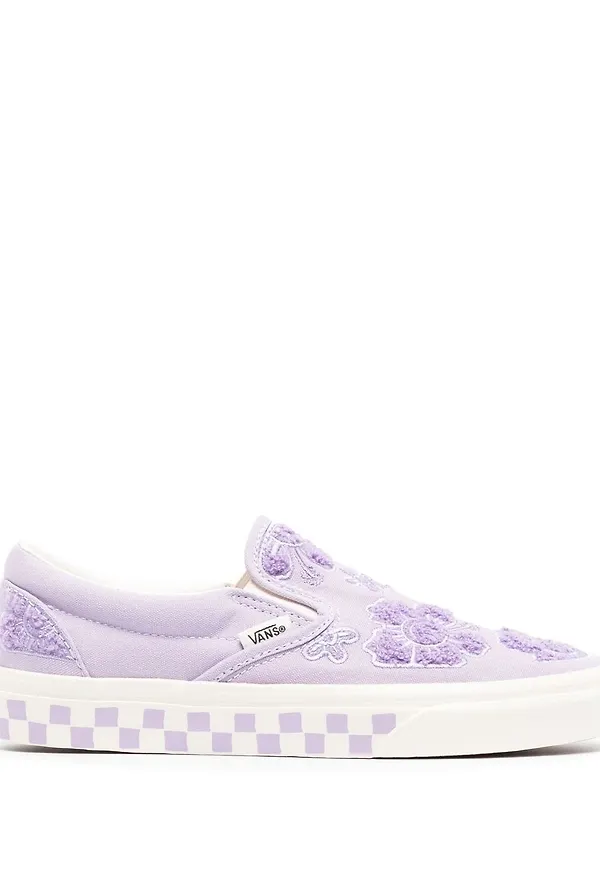 Vans blommiga slip on-sneakers - Lila