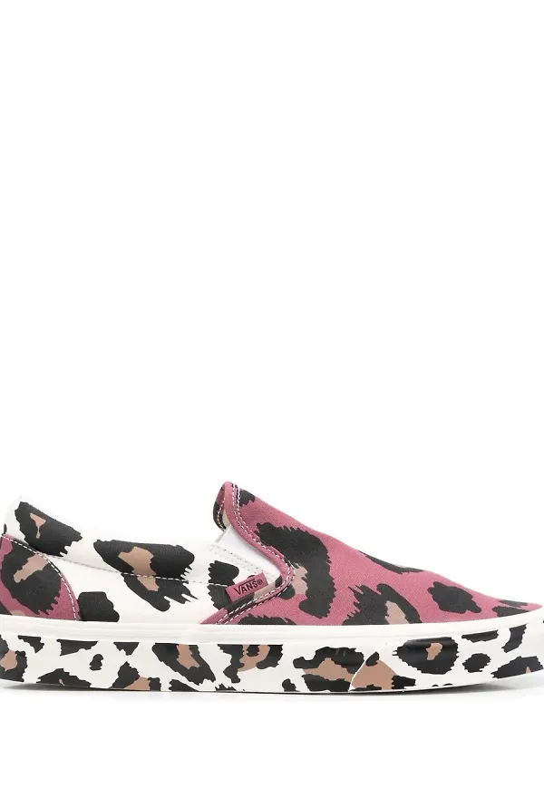 Vans djurmönstrade slip on-sneakers - Rosa