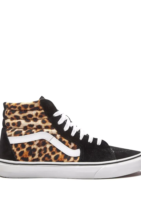 Vans höga leopardmönstrade sneakers - Svart