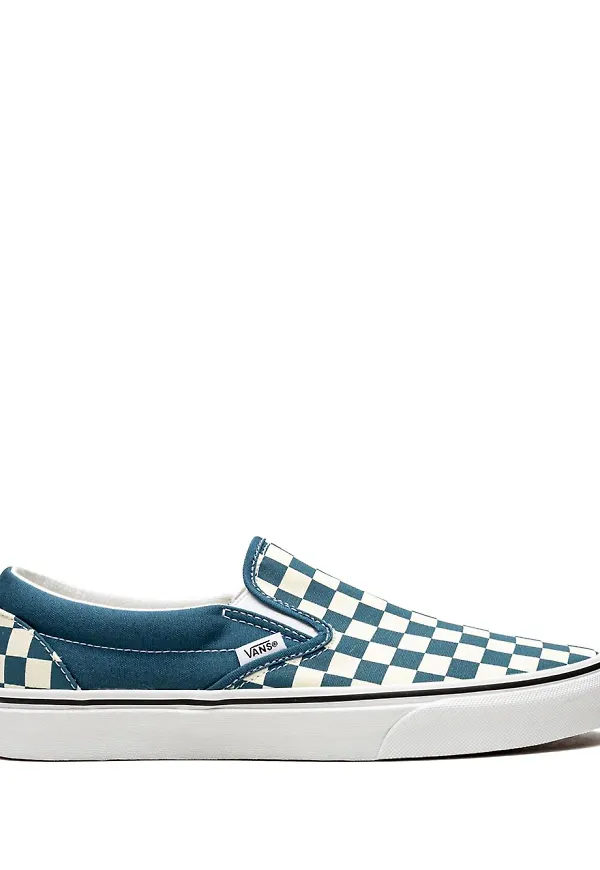 Vans klassiska rutiga slip on-sneakers - Blå