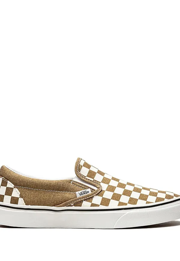 Vans klassiska rutiga slip on-sneakers - Brun