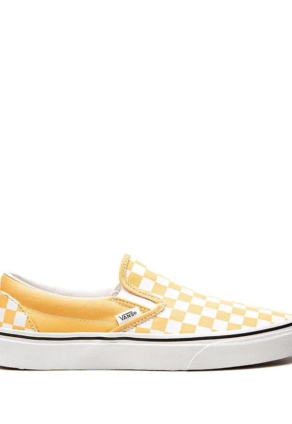 Vans klassiska rutiga slip on-sneakers - Gul
