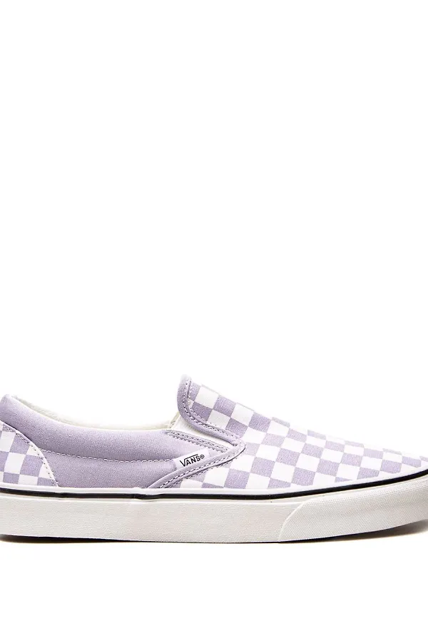 Vans klassiska rutiga slip on-sneakers - Lila