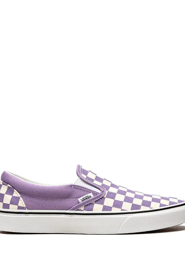 Vans klassiska rutiga slip on-sneakers - Lila